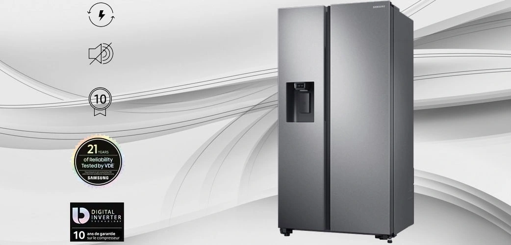 کمپرسور اینورتر دیجیتال در یخچال فریزر ساید بای ساید 2 درب 30 فوت سامسونگ مدل RS71R54011L