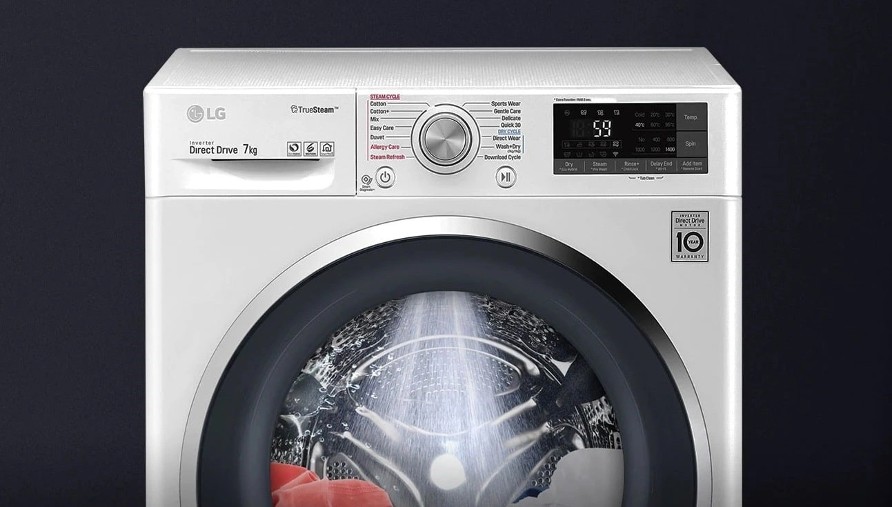 طراحی و مشخصات کلی لباسشویی 8 کیلویی 1400 دور بخارشوردار ال جی مدل F4J5TN3W