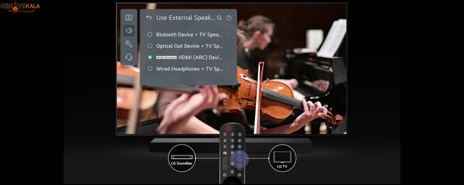 انواع پورت ها در مدل ال جی QNED75 در تلویزیون ال جی 65QNED75