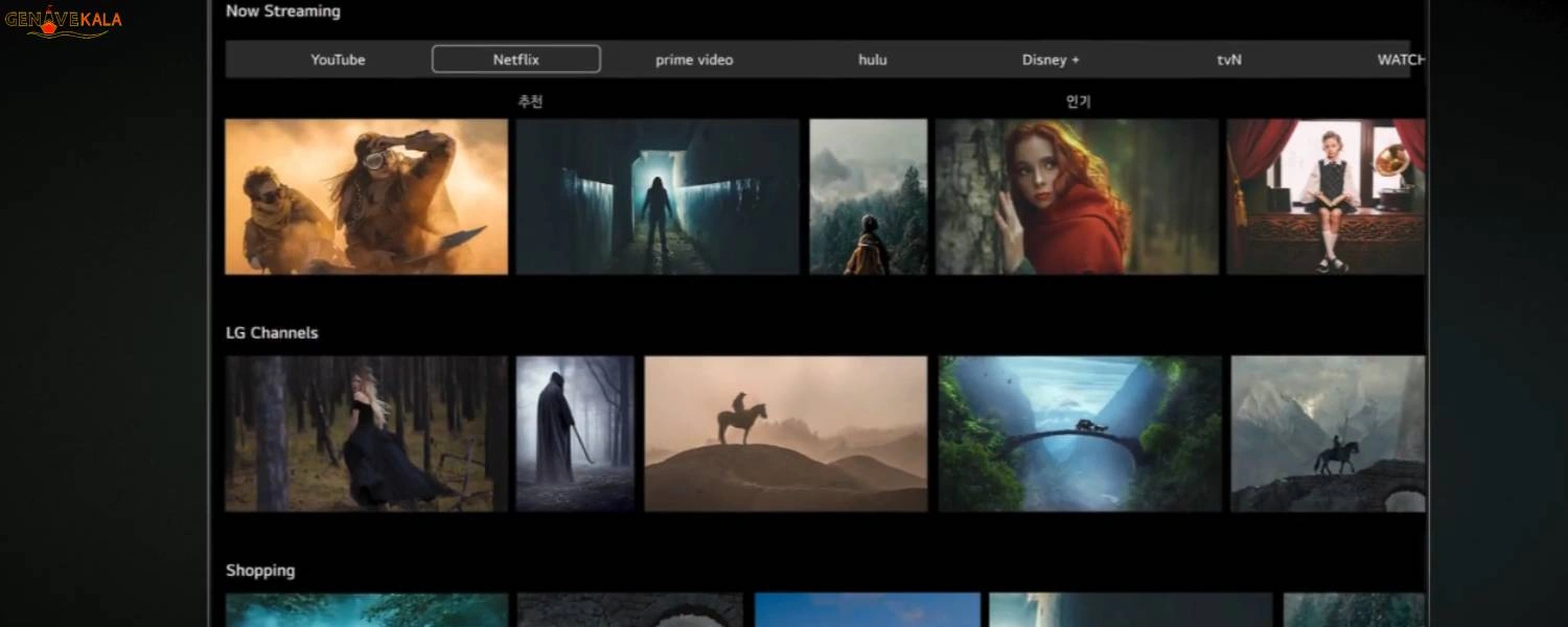 سیستم عامل webOS تلویزیون ال جی 65NAN077