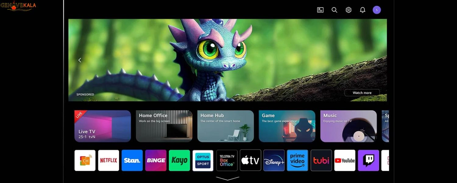 سیستم عامل webOS تلویزیون ال جی QNED75