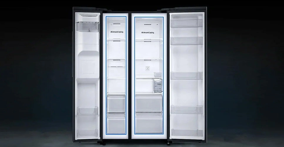 فضای ذخیره سازی یخچال فریزر ساید بای ساید 2 درب 30 فوت سامسونگ مدل RS71R54011L