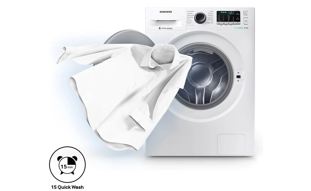 برنامههای شستشوی لباسشویی 8 کیلویی 1400 دور بخارشوردار سامسونگ مدل WW80J54EOBX
